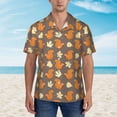 thumbnail image 2 of Xecao Squirrel And Maple Leaves print Hawaiian shirt - a stylish short-sleeve button-down for men, perfect for casual beach and tropical outings., 2 of 9
