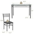 thumbnail image 4 of 5 Pieces Dining Set with Tempered Glass Top Table and 4 Upholstered Chairs, 4 of 9