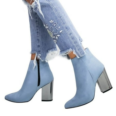 

punk style autumn winter boots elastic microfiber shoes woman ankle boots high heels black thick platform long knee high boots