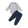 thumbnail image 4 of IZhansean Newborn Baby Clothes Infant Boy Long Sleeve Romper Pants Leggings Outfits Sets Royal Blue 0-3 Months, 4 of 6
