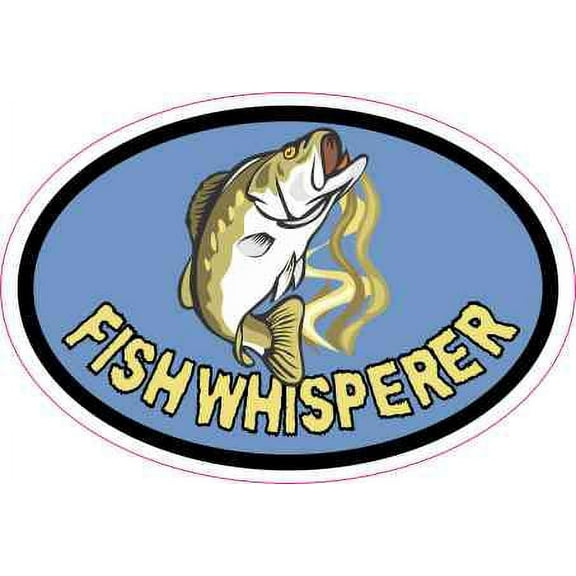 3in x 2in Oval Fish Whisperer Sticker Vinyl Sports Fishing Decal Stickers