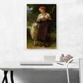 thumbnail image 2 of ARTCANVAS Shepherdess Newborn Lamb 1873 Canvas Art Print by William-Adolphe Bouguereau - Size: 26" x 18" (1.50" Deep), 2 of 9