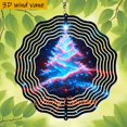 thumbnail image 2 of HELLOYOUNG 3D Christmas Tree Wind Spinner Outdoor Metal Stake Stargazing Scene Stainless Steel 360° Rotating Hook Ornament for Garden Patio Lawn Holiday Decoration, 2 of 6