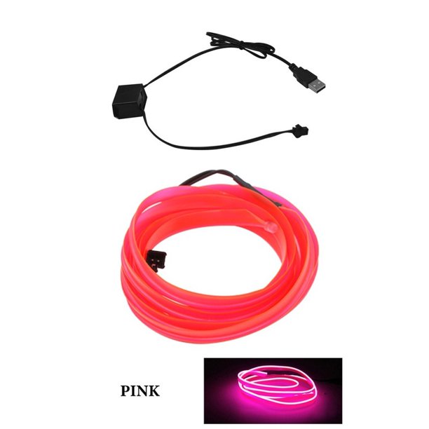 Alta Calidad 16.4FT 9.8FT 5 Metros 3 Iluminación Interior Del Coche Tira LED Automática EL Alambre Cuerda Auto Atmósfera Lámpara Decorativa Flexible Luz De Neón DIY