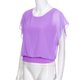 thumbnail image 5 of Blusa holgada informal de manga corta con manga de murciélago y gasa para mujer, 5 of 5