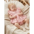 thumbnail image 4 of BemeyourBBs Newborn Baby Girl Summer Clothes Cute Infant Baby Girl Summer Outfit 0 3 6 12 18 Months Romper Dress Cotton Casual Floral Bow Print Ruffled Flying Sleeve A Line Dress Bodysuit Playsuit, 4 of 9