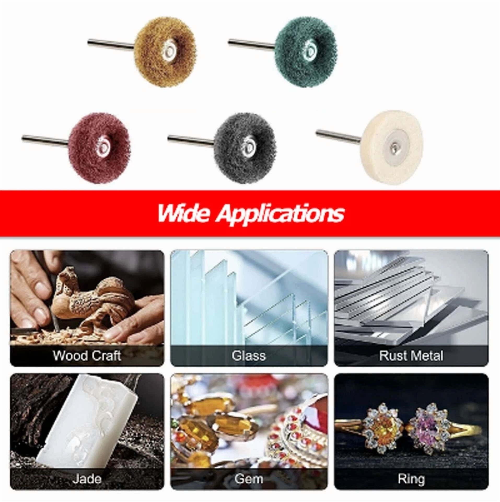 50 Metal Polishing Buffing Wheel Burr Kit Rotary Tool Accessories Set For Dremel