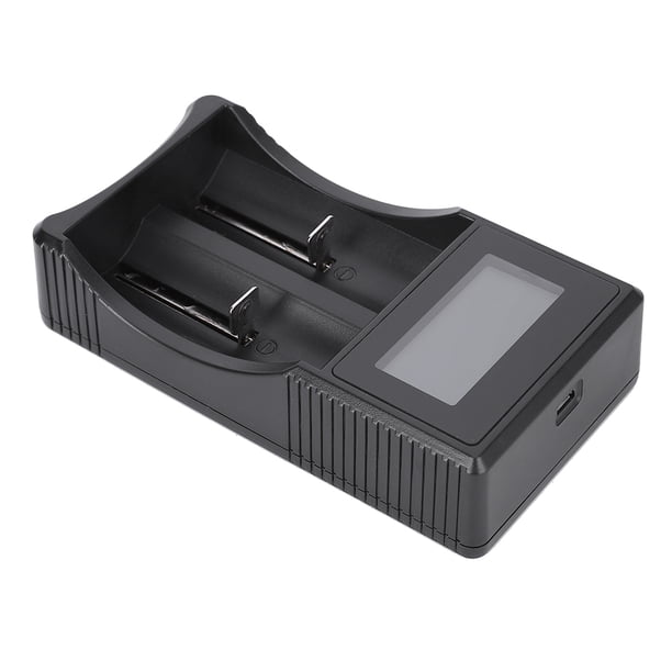 Batería Seivi PC Black Portable Travel Lcd Smart Smart Pantalla USB DOBLE DE RANURA DOBLE CARGADOR DE BATERÍA PARA NI MH NI CD AAA AAA LI ION ION ION LIFEPO4 IMR 26650 14500 14500