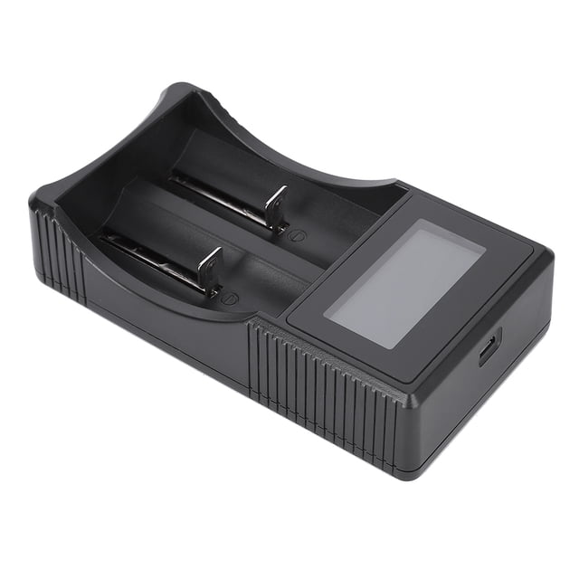 Batería Seivi PC Black Portable Travel Lcd Smart Smart Pantalla USB DOBLE DE RANURA DOBLE CARGADOR DE BATERÍA PARA NI MH NI CD AAA AAA LI ION ION ION LIFEPO4 IMR 26650 14500 14500