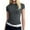 8# Dark Gray, variant on Womens Stretchy Ribbed High Neck Short Sleeve Gym Workout Slim Fitted Casual Full Length Top T-Shirt Yellow XS