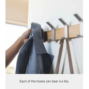 Yamazaki Home Wall-Mounted Coat Rack, Ash, Steel + Wood