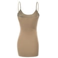 thumbnail image 3 of Essential Basic Women's Basic Casual Long Camisole Adjustable Strap Cami Layering Top Plus Size, 1xl, Khaki, 3 of 4