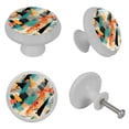 thumbnail image 4 of Geometric Cube Glow-in-the-Dark Fluorescent Drawer Pulls with Screws - Round 4-Pack, Suitable for Cabinets, Wardrobes, Dressers - Furniture Decor with Door Handles, 4 of 6
