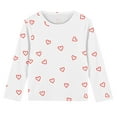 thumbnail image 2 of ATOGUTA Uniform Shirts for Girls Girls Casual Long Sleeve Shirts Valentine's Day Pullover Tops White, Size 3T-14, 2 of 6