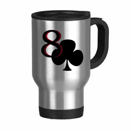 

Happiness Club 8 Poker Travel Mug Flip Lid Stainless Steel Cup Car Tumbler Thermos