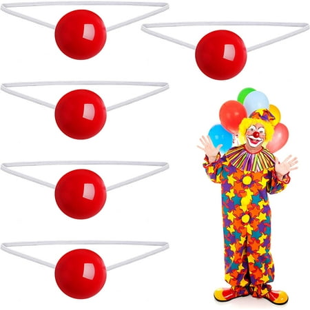 

ZAGHNRENJ 5Pcs Clown Noses Light Up Clown Noses Flashing Red Clown Nose for Christmas Carnival Costume Party Dress Up Cosplay Noses Prop ABP-1409