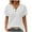 White, variant on Wlynlyn Womens Summer Tops Crochet Short Sleeve Shirts Casual V Neck T Shirts Solid Color Tops Blouses L