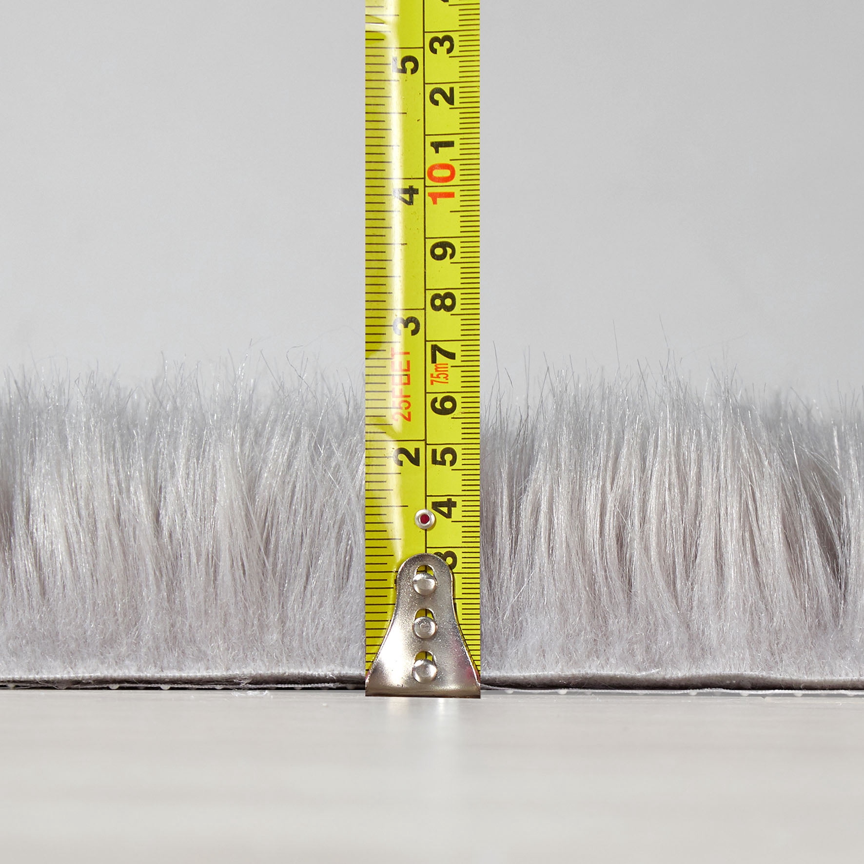 Lanco Fluffy Sheepskin Faux Fur Shag Area Rug, Grey, 30x46