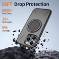 thumbnail image 4 of [PST] iPhone 16 Pro Max Ring Case, Slim Hybrid Magnetic Case with Rotating Ring Kickstand (MagSafe Compatible), 4 of 5