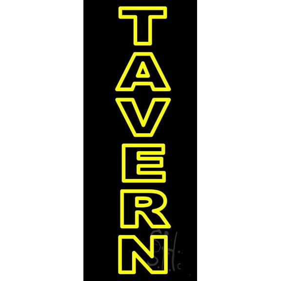 Vertical Tavern LED Neon Sign 24 x 10 - inches, Clear Edge Cut Acrylic Backing, with Dimmer - Bright and Premium built indoor LED Neon Sign for restaurant window and interior decor.