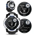 thumbnail image 6 of Garmin Instinct 3 Rugged Outdoor GPS Smartwatch 50mm Solar, Supernova Collection, Health & Fitness Tracking, Unlimited Battery, Whitestone/Bolt Blue w/ Wearable4U White EarBuds Bundle, 6 of 15