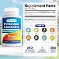 thumbnail image 3 of Best Naturals Potassium Gluconate Supplement 595 mg 250 Tablets, 3 of 8