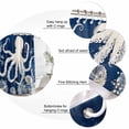 thumbnail image 6 of Beige Octopus Coastal Waterproof Fabric Shower Curtain,Navy Blue Nautical Ocean Coral Waterproof Fabric Shower Curtain for Bathroom Curtains Bathtubs Hotel Shower Curtains with 12 Hooks Stall 54x78in, 6 of 8
