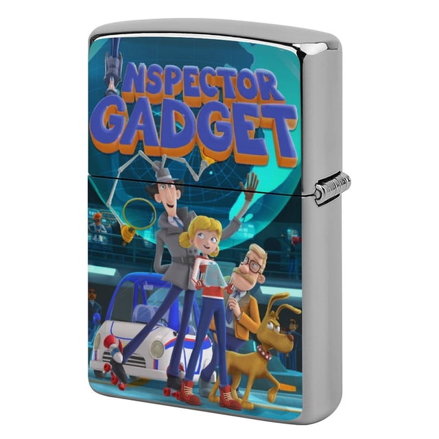 Inspector Gadget-theme Copper Metal Lighter Shell, Premium Replacement Refillable Lighter Case with Durable Metal Construction, Compatible with Zippo and Most Standard Lighter Models
