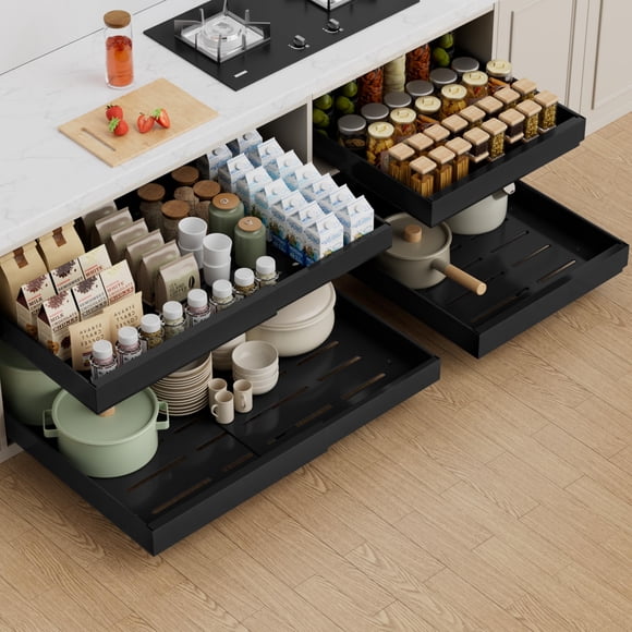 Armario organizador extraíble PAKETA, paquete de 4 unidades, 21 cm de profundidad, color negro