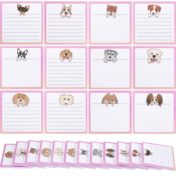 Handepo 12 Pack Dog Cat Notepad 600 Sheets in Total (Birthday)