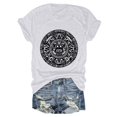 thumbnail image 5 of vigerkar T-Shirts for Women Vintage Print Graphic Tee Beach Graphic Tees Tops (White, L), 5 of 5