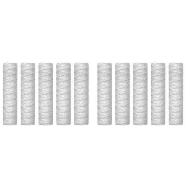 10piezas Micrometros de 10 x 2.5 Pulgadas Cartucho de Filtro Agua Sedimento Enrollado en Cadena Filtración