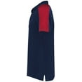 thumbnail image 4 of Augusta Sportswear B09634593 Mens Two-Tone Vital Polo T-Shirt, Navy & Scarlet - Small, 4 of 5