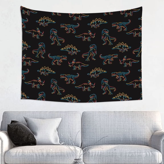 Picia Neon Dinosaur Pattern Tapestry-Tapestries for Bedroom Living Room Dorm(29x37")