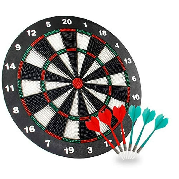 Geekper Safety Dart Board Set for kids 16 Inch Rubber Dart Board with
