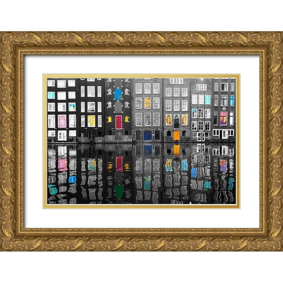 Shrayer, Igor 18x13 Gold Ornate Wood Framed with Double Matting Museum Art Print Titled - Amsterdam 39