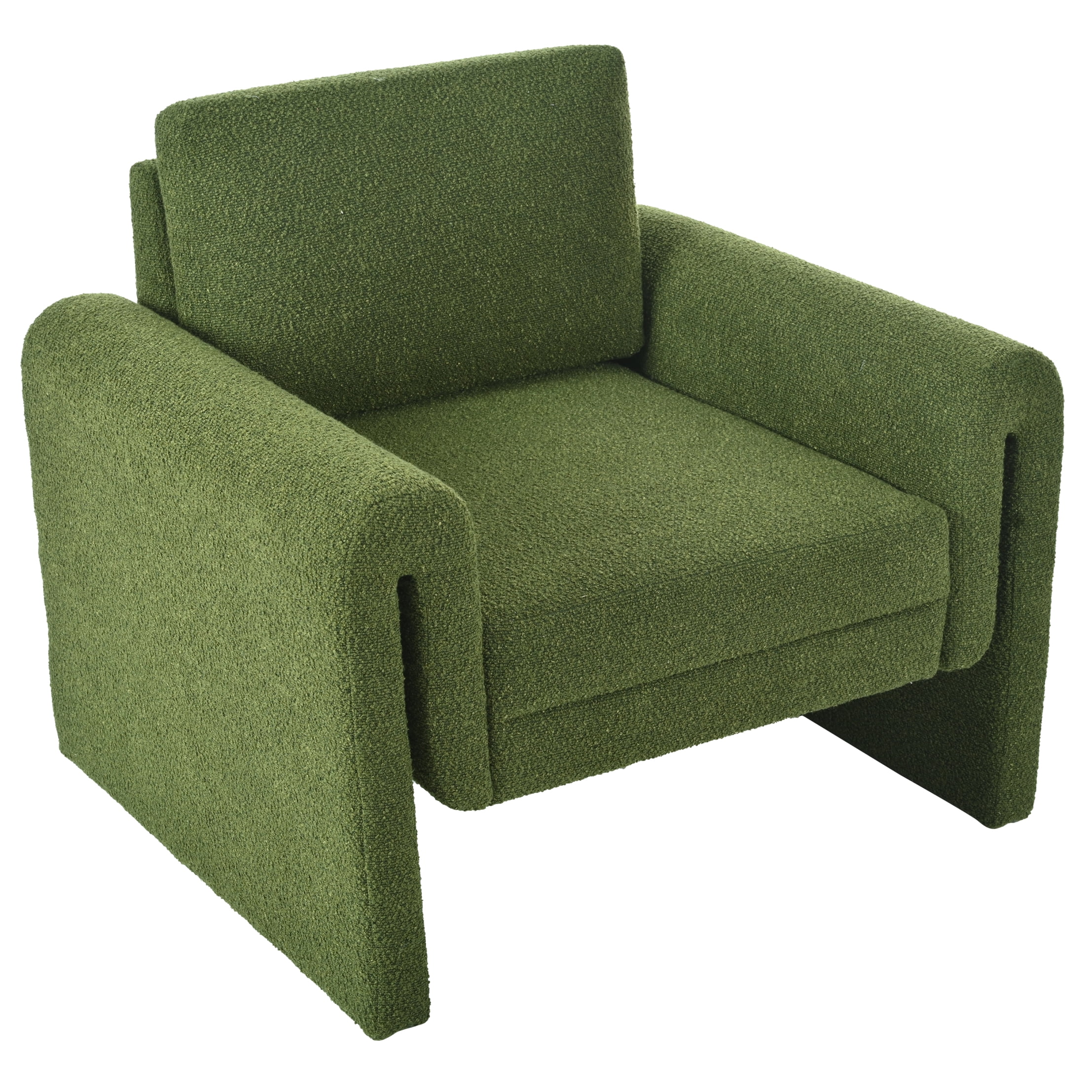 Christopher Knight Home Modern Bouclé Upholstered Accent Chair, Sculptural Armchair, Green
