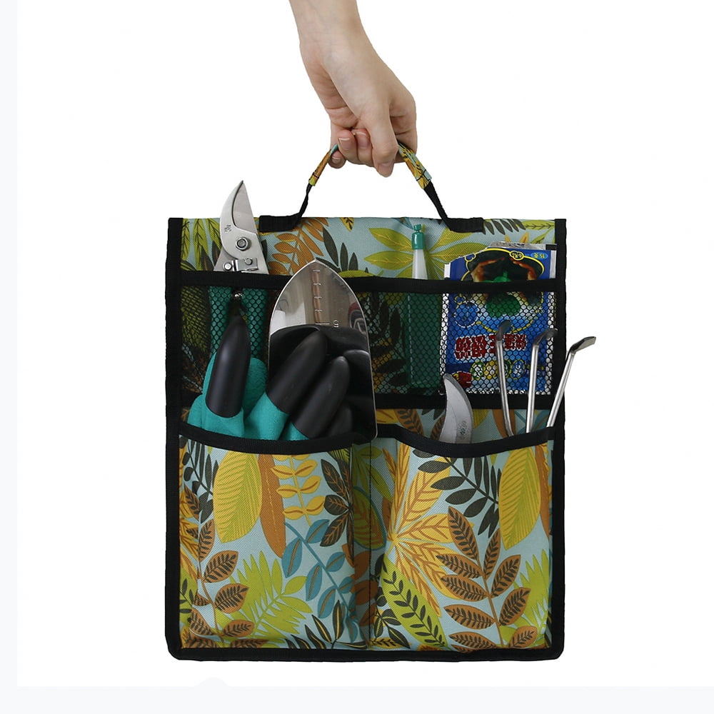 Garden Kneeler Tool Bag, Foldable Portable Gardening Tote Bag, Oxford Waterproof Multifunctio