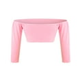 thumbnail image 3 of Femmes Lettre Manches Longues T-Shirts Slim Fit Crop Tops Clubwear, 3 of 6