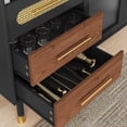 thumbnail image 6 of HLR 47.2" Coffee Wine Bar Cabinet with 2 Glass Doors, Modern Buffet Sideboard Table for Dining Room, Black, 6 of 8