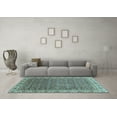 thumbnail image 3 of Ahgly Company Indoor Square Abstract Light Blue Modern Area Rugs, 4' Square, 3 of 4