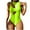 Green, variant on WREESH Womens One Piece Swimsuits Print Bikini Swimsuit Filled Bra Swimwear Beachwear Sleeveless Bathing Suits Olive Green