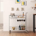 thumbnail image 3 of Bar Cart, Home Bar Serving Cart, 2 Tier Rolling Beverage Cart with Wheels, Modern Wine Cart with Wine Rack & Glass Holder for Kitchen, Living Room, Dinning Room, 3 of 8