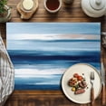 thumbnail image 4 of Blue Brush Textured Placemats Set of 6, Abstract Watercolor Ocean Table Mats Washable Heat-Resistant Non-Slip Place Mats for Kitchen Dinner Table Indoor Outdoor Decor,13x19 Inch, 4 of 9
