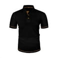 thumbnail image 2 of ohmzyzo Polo Shirts for Men Short Sleeve Collared Golf Shirts Lightweight Moisture Wicking Athletic Summer T Shirts Black M, 2 of 5