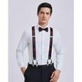 thumbnail image 3 of HISDERN Floral Bow Tie and Suspenders for Men Suspender and Bowtie Handkerchief Set Wedding Brace, 3 of 7