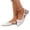 White #009, variant on Women's Nude Bow Pointed closed Toe Slingback Flats, Adjustable Strap Casual & Work Shoes, 41