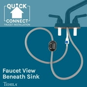 Utility Sink Dual-Handle Universal ABS Plastic Pull-Out Faucet in Black