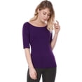 thumbnail image 4 of Día de San Patricio Camiseta Suave De Media Manga Con Cuello Redondo Entallado Para Mujer Morado oscuro M, 4 of 6