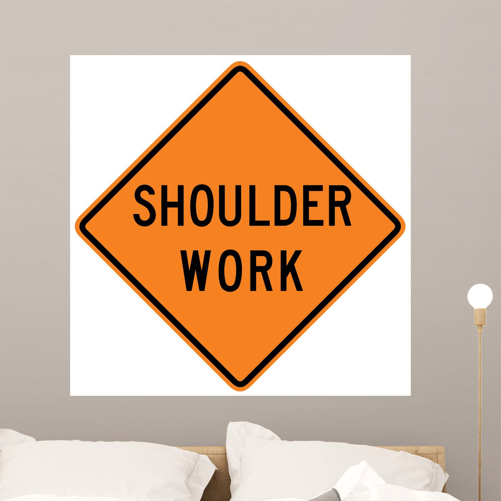 Shoulder Work Word Sign Wall Decal by Wallmonkeys Peel and Stick ...